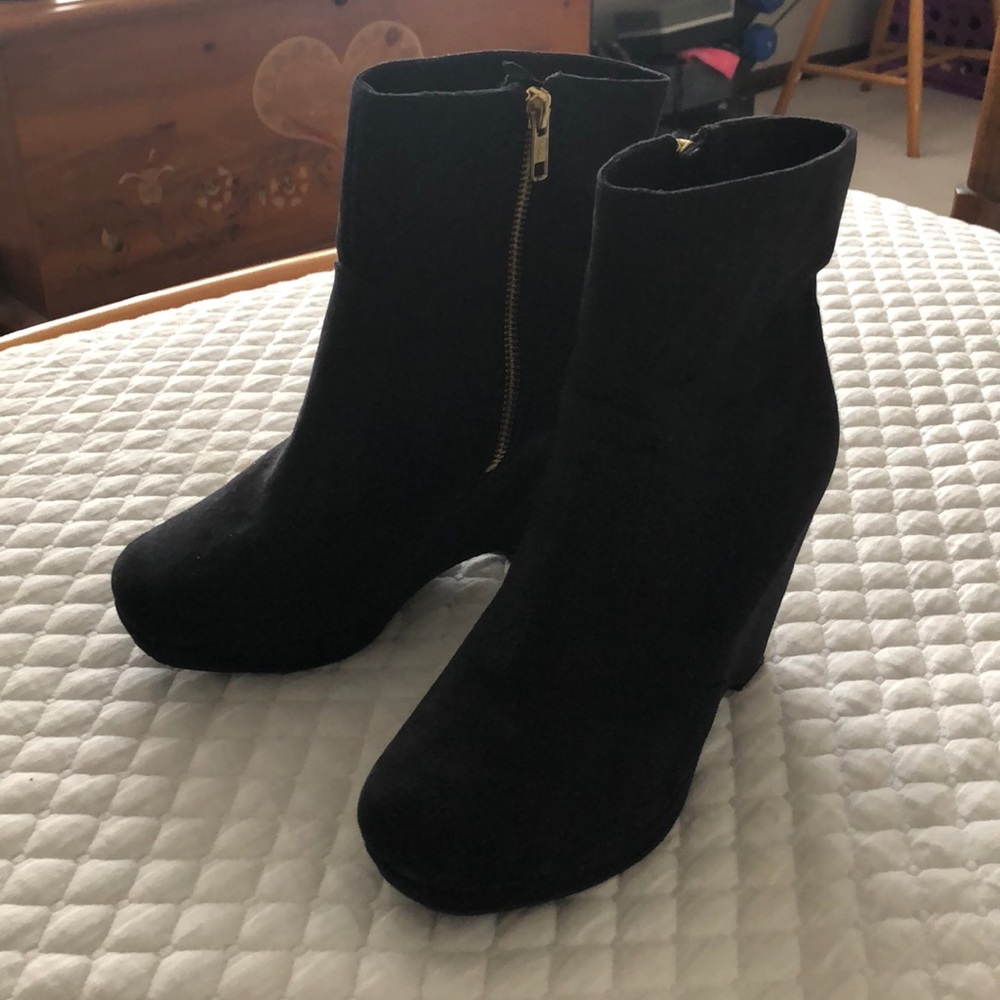 H&M Black Wedge Heel Booties